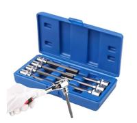 H Type Hex Bit Set - 3/8 Inch Drive, 7 Piece Long Reach Sockets, 3-10mm Met | Chrome Vanadium Steel, Carry Box | Extended Hex Wrench Sockets for Automotive Maintenance DIY Workshop Projects