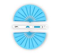 H.U.S.L®| Abanicos Extragrandes de Plástico 33cm con Caja | Abanicos para Fiesta de Bola Bailes Despedidas de Soltera | Varios Colores Disponibles | Abanicos Taichi KongFu (AZUL_CIELO_2Unidades)