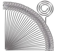 H&W 50 soportes para tarjetas de lugar de anillo, soportes de números de mesa de alambre de metal de 4.72 pulgadas, soportes de fotos de forma redonda para centros de mesa, menú de fotos, soporte de
