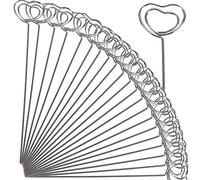 H&W 50 unidades de anillos de corazón de 4.7 pulgadas de largo, forma redonda, para manualidades, manualidades, soporte para tarjetas de mesa, notas, fotos, notas, notas, abrazadera de metal para
