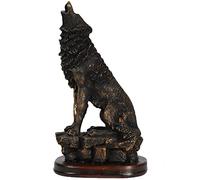 H&W Estatua de lobo, decoración de escritorio de oficina de 10.5 pulgadas de alto, decoración de hogar y estudio, figuras coleccionables, el mejor regalo para el hombre