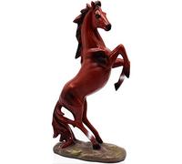 H&W Estatua de resina de caballo, estatua decorativa para el hogar y la oficina, decoración para estantería de escritorio, armario de vino para atraer suerte y riqueza (rojo)