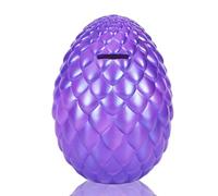 H&W Hucha de huevo de dragón, irrompible, color brillante, gran capacidad, para niños, decoración del hogar, regalo de cumpleaños para niños y niñas, cajas de ahorro de monedas (morado)