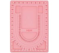 H&W Tabla de cuentas rosa con bandeja, 24 x 32,8 cm, diseño de tabla de cuentas para manualidades, herramienta para niñas y collares