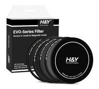 H&Y Filtro IRND8 IRND16 IRND32 ND de 77 mm, filtro de lente de cámara de densidad neutra, atornillado y magnético 2 en 1 con anillo adaptador, kit de video de la serie EVO, negro