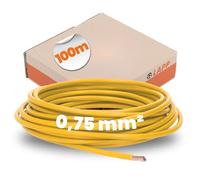 H05 V-K Cable Eléctrico Amarillo de 0,75 mm², Bobina de 100 m