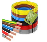 H07V-K - Cable de cableado de 6 mm² (6 x 5 m), color negro, azul, marrón, gris, verde-amarillo, rojo, fabricado en Alemania