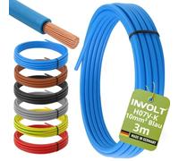 H07V-K - Cable flexible de PVC (3 m, 10 mm², fabricado en Alemania), color azul