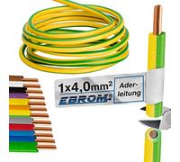 H07V-U Cable rígido de 4 mm², color verde/amarillo, a elegir desde 10 m hasta 50 m