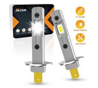 (H1)MZGN 2 bombillas LED para faros delanteros de coche, H1, H3, H7, 12 V, 50 W, 12 000 lm, 300 % más