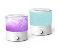 H1-XIT - Paquete de 2 humidificadores de niebla fría de 2 L, recarga superior, salida de niebla nana, sin fugas, para bebé, dormitorio, sala de estar