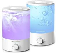 H1-XIT - Paquete de 2 humidificadores MGEAWISE de 3.5 L de repuesto superior de gran apertura para bebés, dormitorio, guardería, hogar y oficina, vaporizador ultrasónico súper silencioso