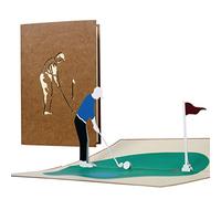 H15 - Tarjeta de felicitación para golfista, regalo de golf, tarjeta emergente para hombre, regalo de jubilación para vacaciones de golf