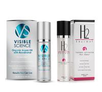 H2 Bundle de aceite de argn de ciencia termal y visible - Tratamiento de reparacin del cabello y protector de calor + suero de aceite de argn para