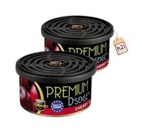 h2i Fragancia premium | cereza | 2 unidades | ambientador para coche y difusor para camping, oficina y hogar | 60 días de aroma fresco con regulación de cantidad | cabe en soporte para bebidas |