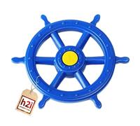 h2i Volante Torre de Juego y casita de Juego | Volante Pirata de plástico Resistente a la Intemperie | Volante móvil de Barco de Juego con Sonido Giratorio | Azul