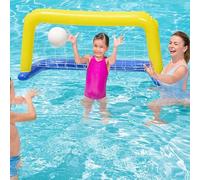 H2O GO! - Polo acuático flotante deportivo, objetivo inflable de waterpolo, enorme portería de 57 x 33 pulgadas con pelota
