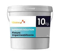 h2oplus Revestimiento Elástico Impermeabilizante PROFESIONAL · Pintura para Impermeabilizar parámetros horizontales · Pintura antihumedad · Color Gris · 10KG (8,3 L)