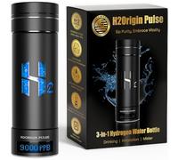H2Origin Pulse Botella de agua de hidrógeno - Generador de hidrógeno portátil 3 en 1 de 10.5 onzas, tecnología SPE/PEM de alta concentración, adaptador universal y spray de niebla refrescante