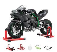 H2R - Modelo de motocicleta Track Edition de aleación dinámica, escala 1/6, bicicleta de simulación coleccionable con luces de encendido, sonido de motor, spray de humo, estilo de fibra de carbono