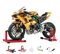H2R - Modelo de motocicleta Track Edition de aleación dinámica, escala 1/6, bicicleta de simulación coleccionable con luces de encendido, sonido de motor, spray de humo, estilo de fibra de carbono