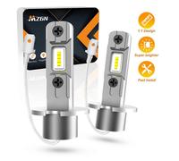 (H3)MZGN 2 bombillas LED para faros delanteros de coche, H1, H3, H7, 12 V, 50 W, 12 000 lm, 300 % más