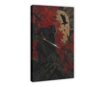 H3B8U2Y5 Arce rojo ninja Arte de Pared en Lienzo, Guerreros japoneses Salon
