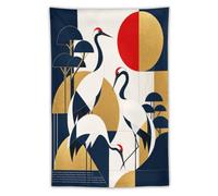 H3B8U2Y5 Arte Deco Grullas Tapiz de Pared, Art Deco, Cama, Tapiz Colgante