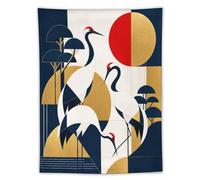 H3B8U2Y5 Arte Deco Grullas Tapiz de Pared, Art Deco, Separador de Ambiente