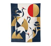 H3B8U2Y5 Arte Deco Grullas Tapiz de Pared, Art Deco, Separador de Ambiente