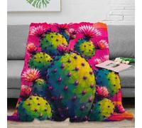 H3B8U2Y5 Arte Pop de Cactus Rosa Manta, Franela, Viaje, Estilo Pop juguetón