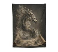 H3B8U2Y5 Dragon Emerging from Scroll Tapiz de Pared, Mistico Ink
