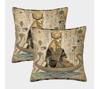 H3B8U2Y5 Egyptian Queen Boat Funda Almohada Set 2 Doble Cara
