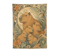 H3B8U2Y5 Familia Carpincho Art Nouveau Tapiz de Pared, Animales caprichosos