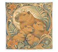 H3B8U2Y5 Familia Carpincho Art Nouveau Tapiz de Pared, Animales caprichosos