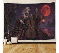 H3B8U2Y5 La Muerte y la Doncella Tapiz De Pared Impresión 3D Decoración De Arte De Pared Romance Oscuro Gótico Tapices Póster Decoración Del Hogar Salón Residencia 70cmx100cm