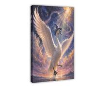 H3B8U2Y5 Luz del cisne mago Arte de Pared en Lienzo, Magos animales Pasillo