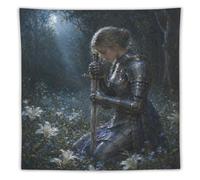 H3B8U2Y5 Medieval Female Caballero Luz de Luna Tapiz de Pared