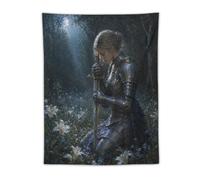 H3B8U2Y5 Medieval Female Caballero Luz de Luna Tapiz de Pared, Zona Sofa