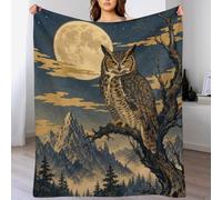 H3B8U2Y5 Moon Owl on Branch, Night Bird, Manta Suave, Calida, Oficina