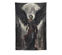H3B8U2Y5 Oscuro Angel Lucifer Rojo Robe Luna Tapiz de Pared, Oleo Gotico