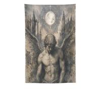 H3B8U2Y5 Oscuro Angel Lucifer Tapiz de Pared, Gotico Sacred Art