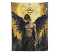 H3B8U2Y5 Oscuro Angel Lucifer Tapiz de Pared, Gotico Sacred Art