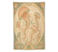 H3B8U2Y5 Rosa Jellyfish Tapiz de Pared, Estilo Art Nouveau, Soft Ocean
