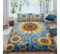 H3B8U2Y5 Sunflower Stained Glass Garden Funda Nordica Juego de 3 Piezas