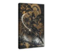 H3B8U2Y5 Tajo de agua ninja Cuadro en Lienzo, Guerreros japoneses Zona Sofa