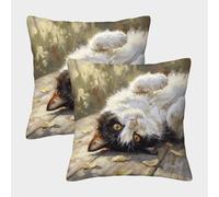 H3B8U2Y5 Upside Down Tuxedo Cat Funda Almohada Set 2 Doble Cara