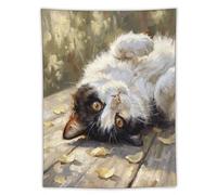 H3B8U2Y5 Upside Down Tuxedo Gato Tapiz de Pared, Vintage Mood