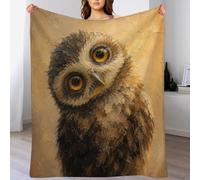 H3B8U2Y5 Wide Eyed Owl Portrait, Cute Bird, Manta Suave, Calida, Oficina