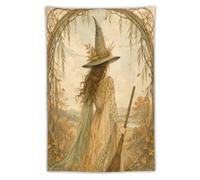 H3B8U2Y5 Willow Witch Art Nouveau Tapiz de Pared, Fondo Decorativo